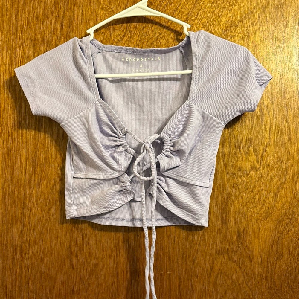purple crop top